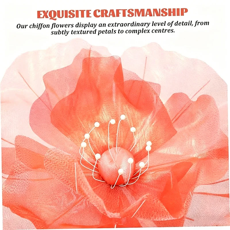 Large Transparent Tulle Flower with Pearl Accents for Decorative and Event Use