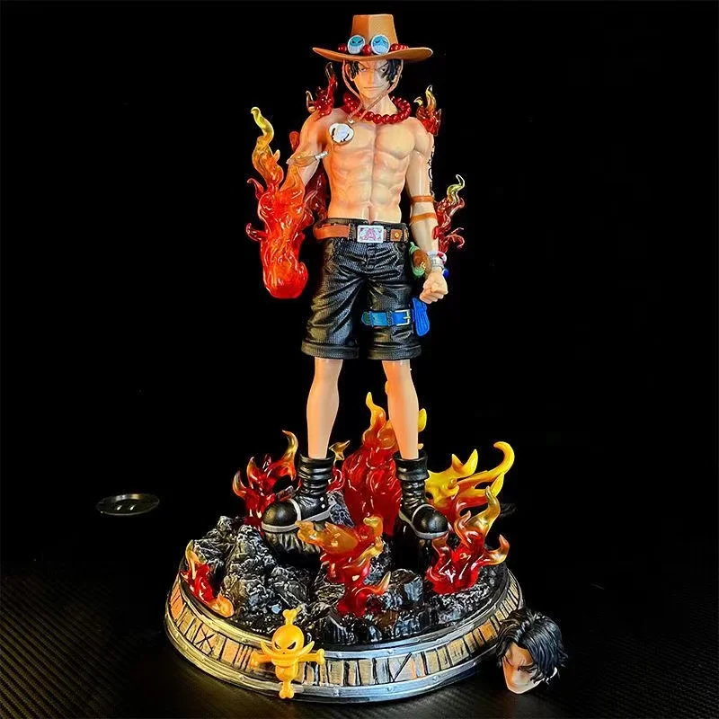 

One Piece Anime Figure 42CM GK Portgas D Ace Roronoa Zoro Luffy Grand Statue Action Figure Collection Children Toy Gifts