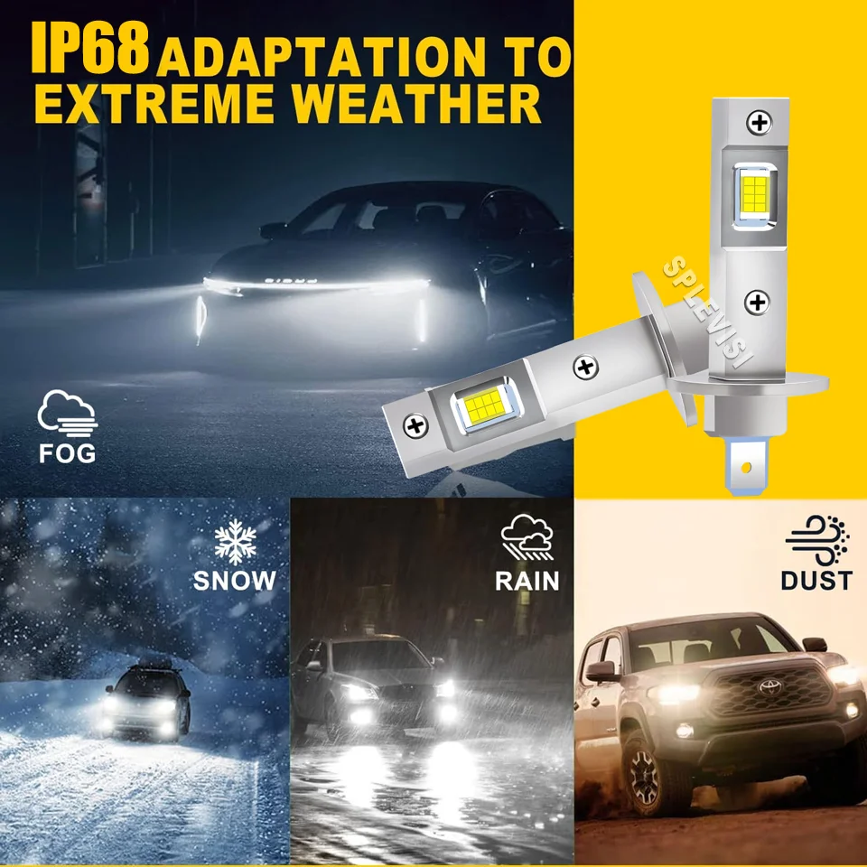 80W H1 CSP LED 안개등 전구 8000LM 6500K 쿨 화이트 재규어 X-타입 2001 2002 2003 2004 2005 2006 2007-2009 교체용