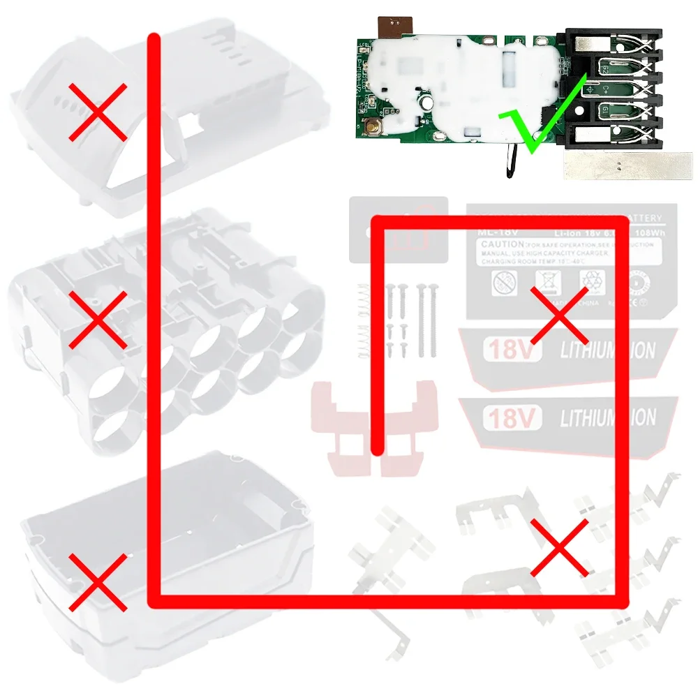 M18 PCB 충전 보호 회로 기판, 밀워키 18V 3Ah 4Ah 5Ah 6Ah 리튬 이온 배터리 PCB 보드 마더보드 48-11-1811