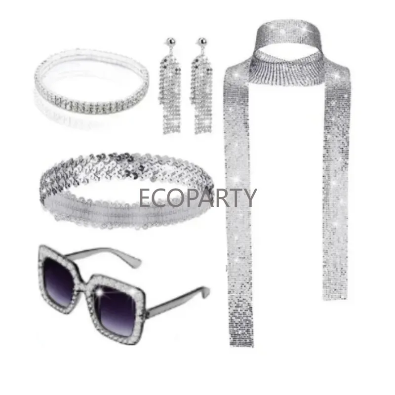 Discobalaccessoires, 4 stuks discobalkostuum jaren 70 disco