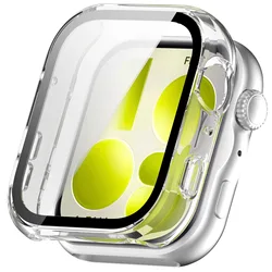 Premium Tempered Glass Screen Protector with Hard PC Bumper and Case - Accessories for Huawei Watch Fit/Pro Series (Transparent)