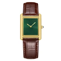 Nouvelle montre carrée classique pour hommes femmes conception Simple à deux mains bracelet en cuir de mode montres à Quartz étanches livraison directe 4