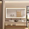 LUVODI Illuminated Bathroom Mirror Gold Frame Wall Mounted Bathroom Vanity Mirror with LED Lights 3 Color Dimming Defog 1