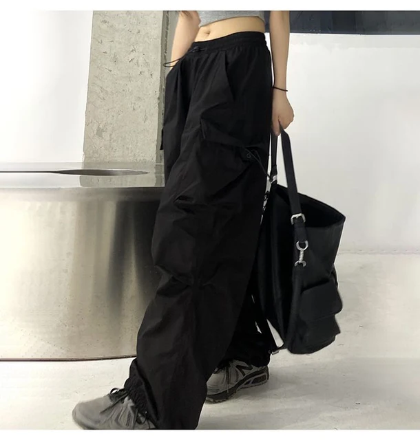 Cargo Pants Women Korean Style Wide Leg Trousers Streetwear Hip Hop Pleated  Pantalon (Color : White, Size : Small) : : Clothing, Shoes &  Accessories