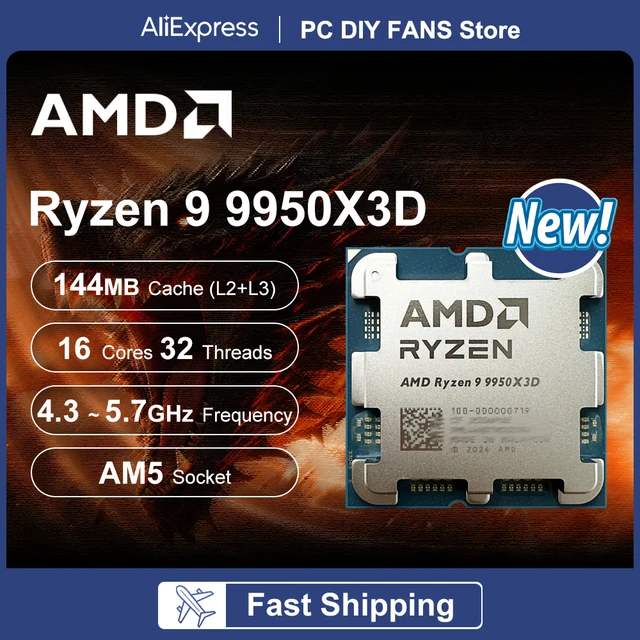 Amd Processor Amd Ryzen 3950x Cena AMD R9 9950X3D New