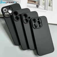 Luxury Full Black Silicone Matte Phone Case For iphone 17 Air 16 15 14 13 12 11 Pro Max 16 15 14 Plus Back Cover TPU Soft Case