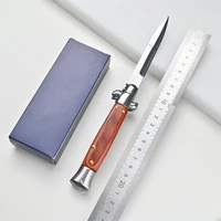 Classic AKC Folding Knife Wooden Handle 440C Blade Quick Open Military Survival Tactics Outdoor Hunting Protective Knife 1