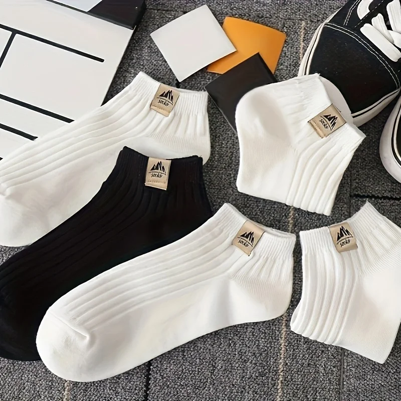 5 10 Pairs of High-Quality Men' Outdoor Sports Fitness Socks in Black and...