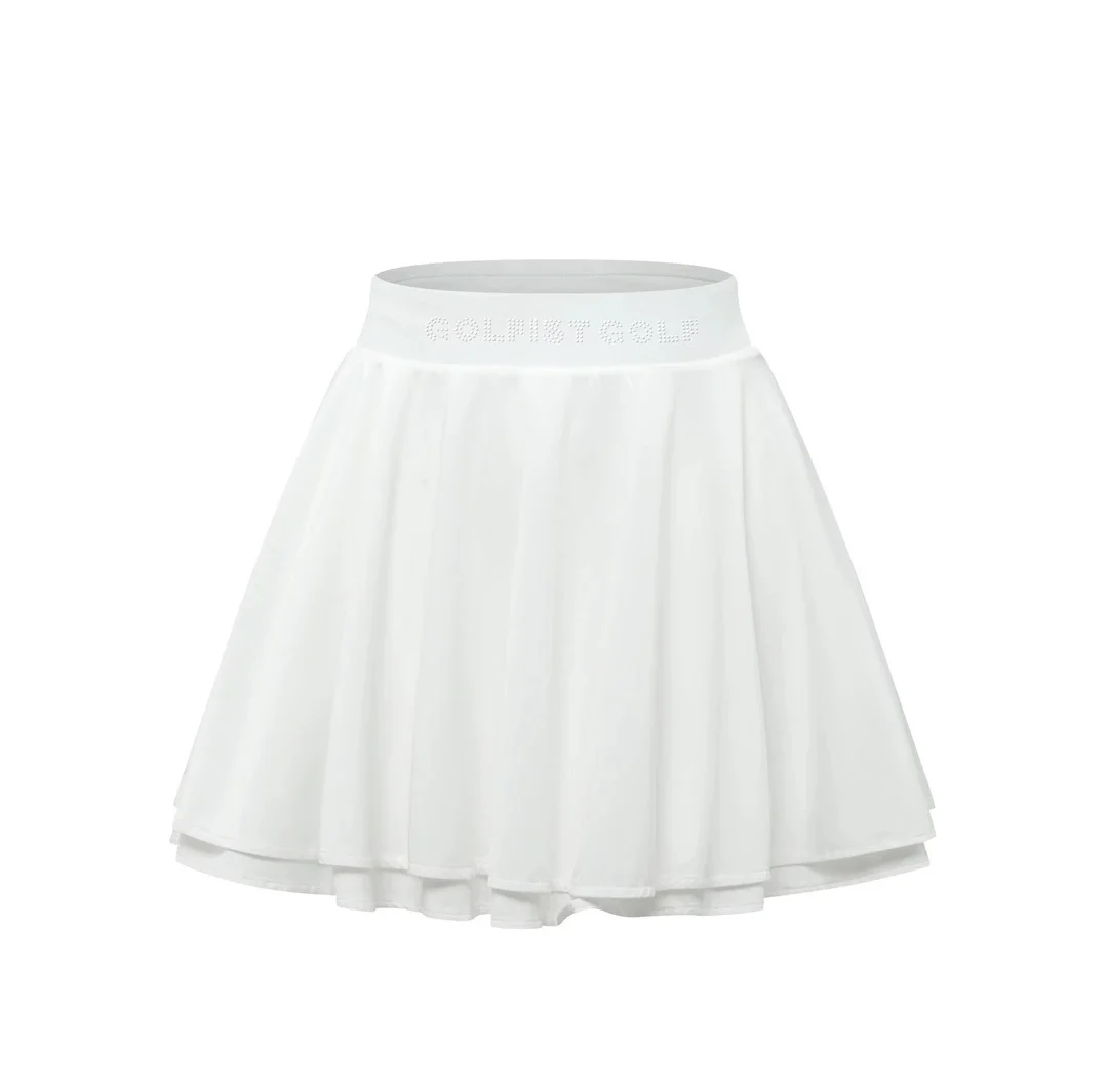 Golfist Golf Summer Women's Short Ruffle Hem Pleated Skirt Tennis Slim High-waist Stretch Sports Golf Clothing