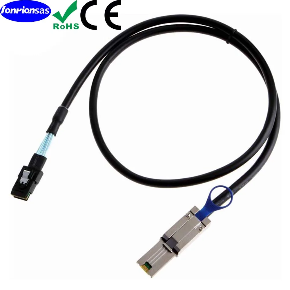 Mini SAS SFF-8088 To SFF-8087 Cable – 26 To 36 Pin, 1M/2M, 1:1 Male To Male