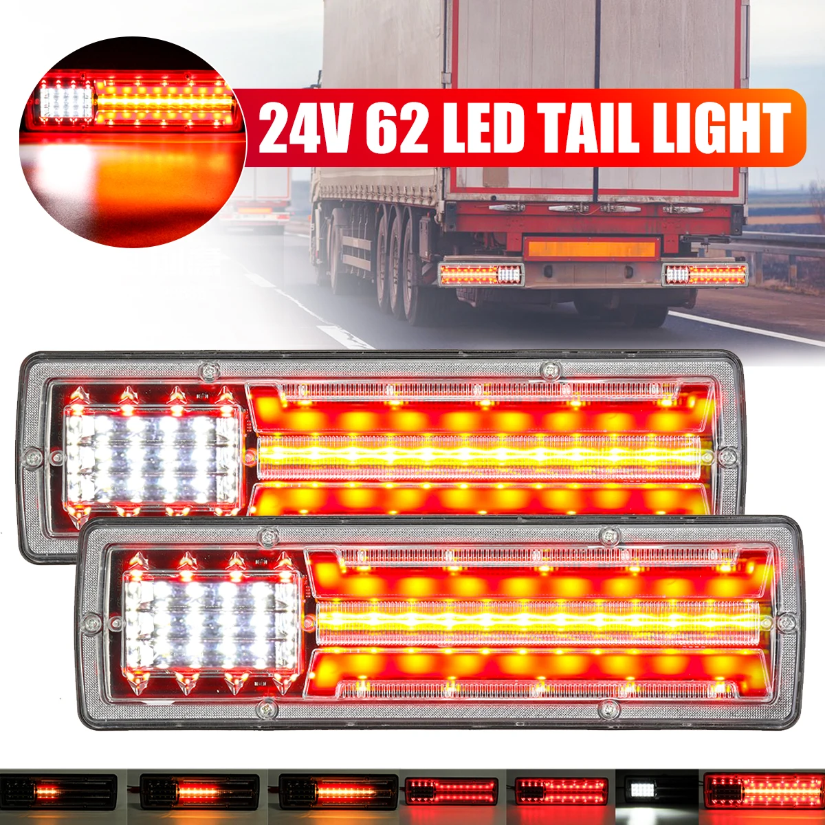 Luz LED trasera para camión, luces traseras de 24V, señal de giro ...