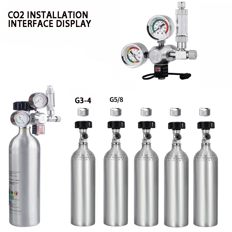 Fish tank CO2 cylinder CO2 explosion-proof oxygen filled cylinder Aquarium aluminum alloy high-pressure aluminum
