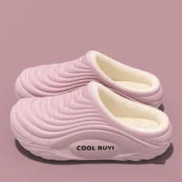 Warm Long Plush Waterproof Eva Indoor Slippers Women 2025 Winter Soft Thick Bottom Non Slip Home Slippers Couple's Furry Slides - Image 5