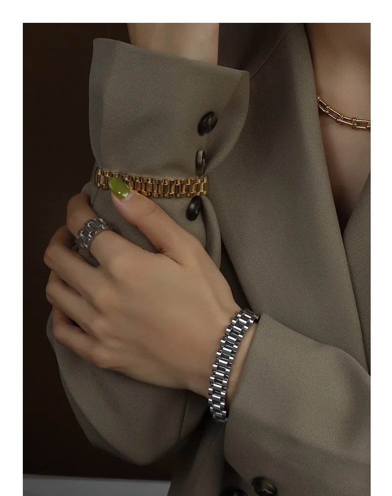 Einfache klassische Damen Edelstahl Uhren kette Mode Armband Paar Accessoires rostfreie Glieder kette Mode Mädchen – Detail 9