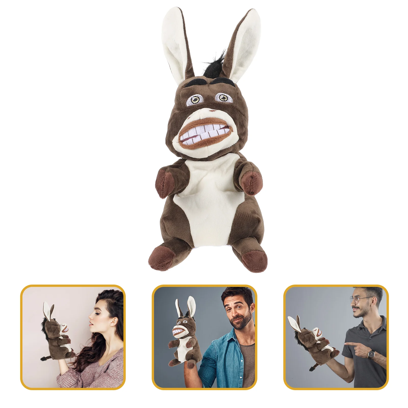 

Stuffed Animal Toy Adorable Donkey Puppet Plaything Story Telling Donkey Hand Puppet