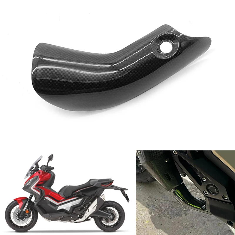 XADV750 Motorcycle Exhaust System Middle Connection Pipe Heat Shield Cover Guard XADV 750 For Honda X-ADV750 Real Carbon Fiber motorcycle accessories motorcycle exhaust muffler