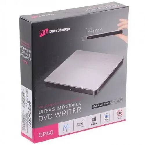 Lg ultra slim portable DVDwriter Silver