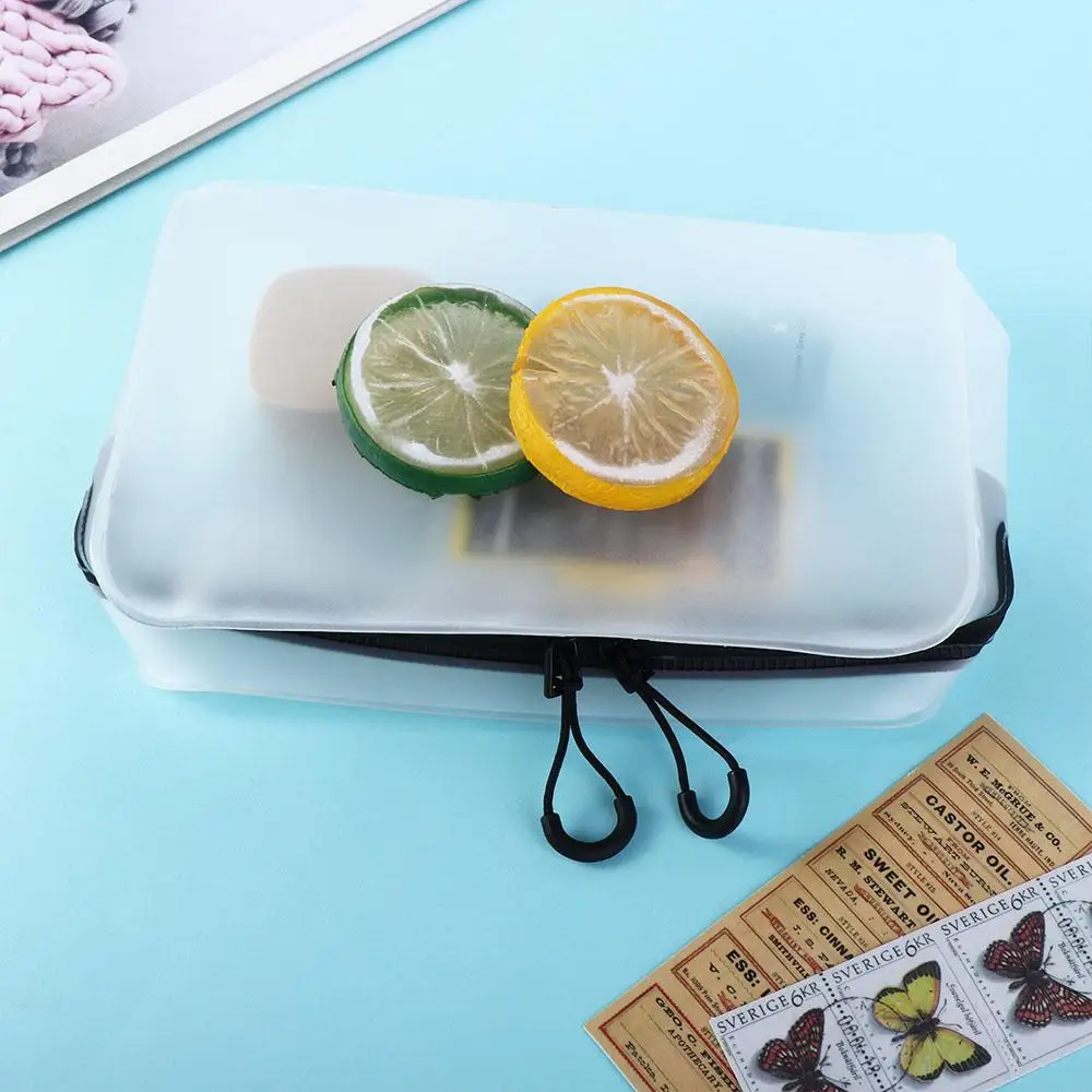 Weiche Filmt asche matt transparent TPU Kosmetik tasche Frauen Make-up Fall Reise Reiß verschluss klar Make-up Veranstalter Bad Kultur beutel – Detail 11
