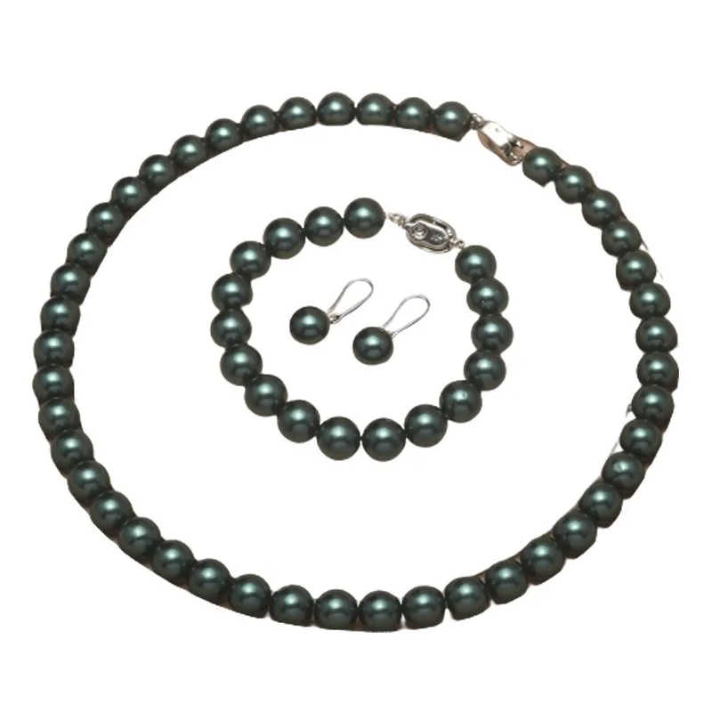 

Female Fashion Shell Pearl Jewelry Sets Classic Shine Bracelet Earrings Jewelry Set