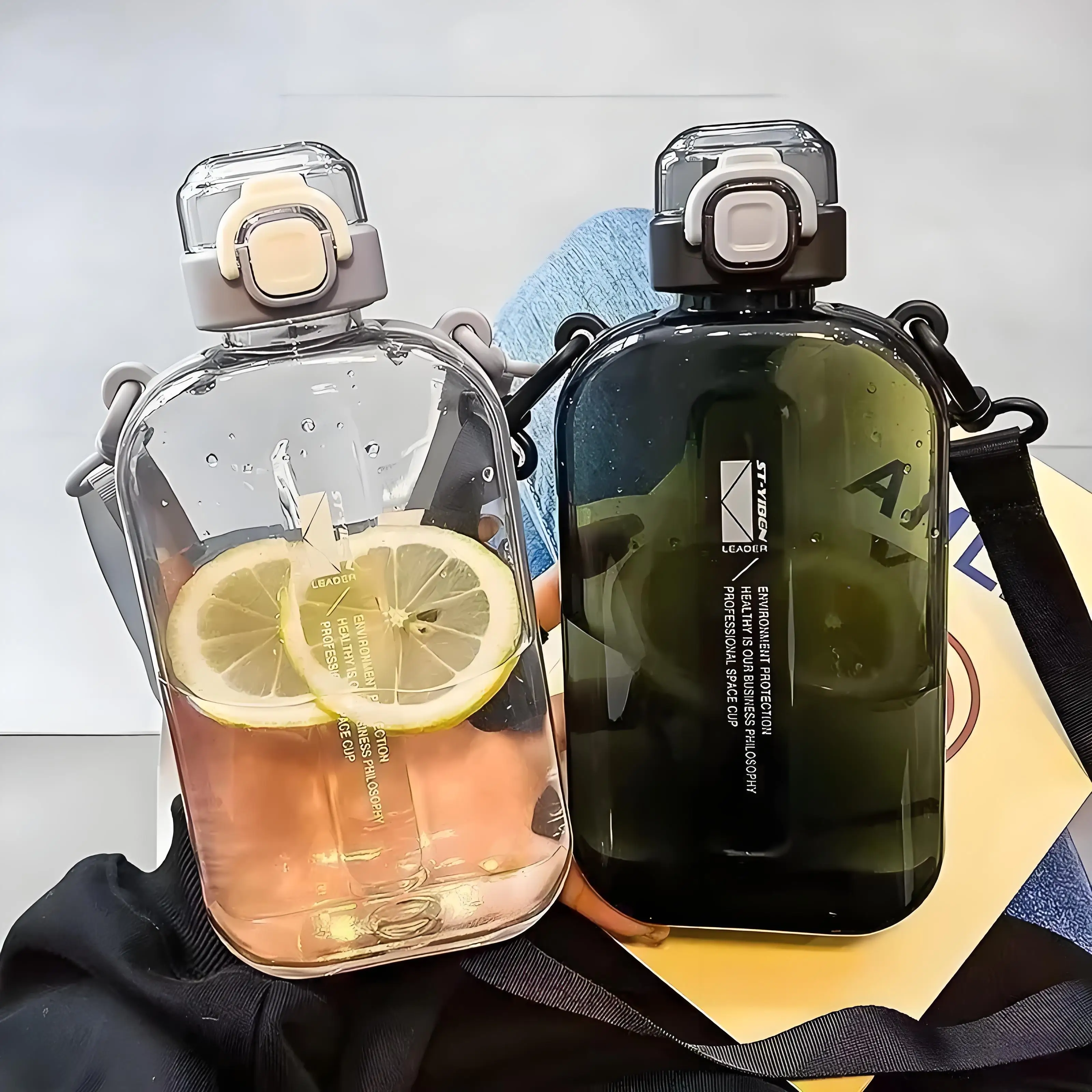 Flat Transparent Travel Water Bottle 1