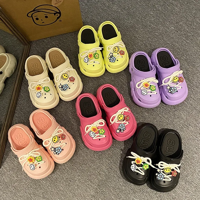 Rope Beach Garden ShoesComfort Thick Sole Anti Slip Women's Hole Shoes Outdoor Beach Sole Summer EVA Sandals Thick Hole Slippers