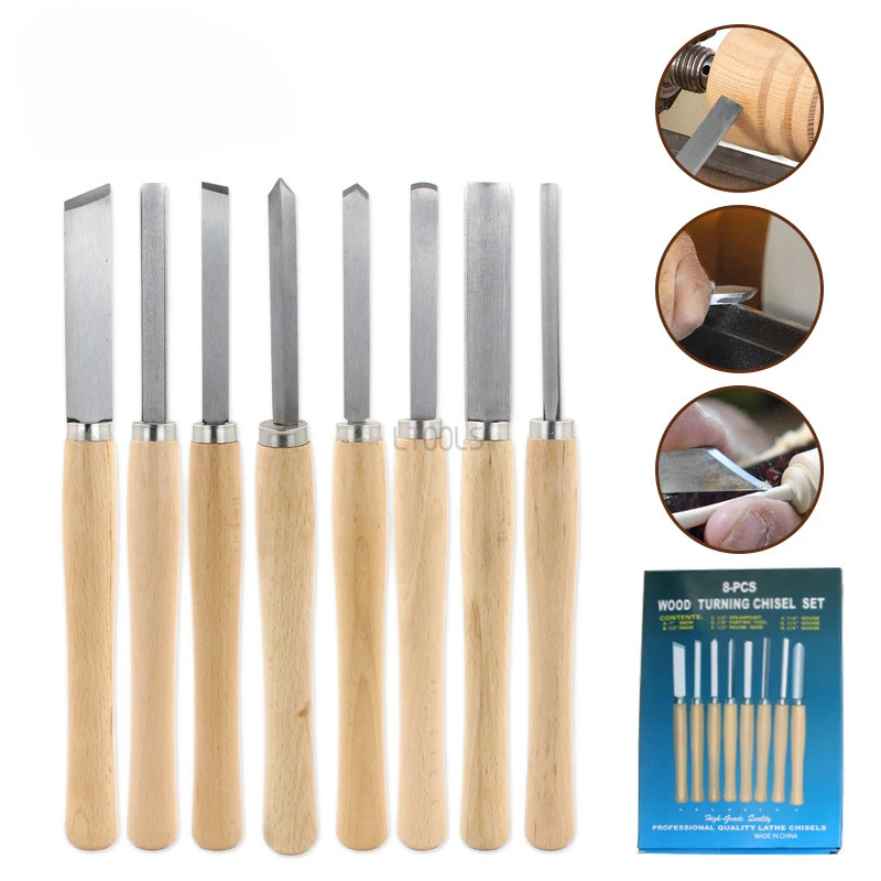 High-speed Steel Handheld Carpentry Turning Semicircular Knife Lengthening Lathe Cutter Wooden Rotary Turning Tool Wooden Chisel