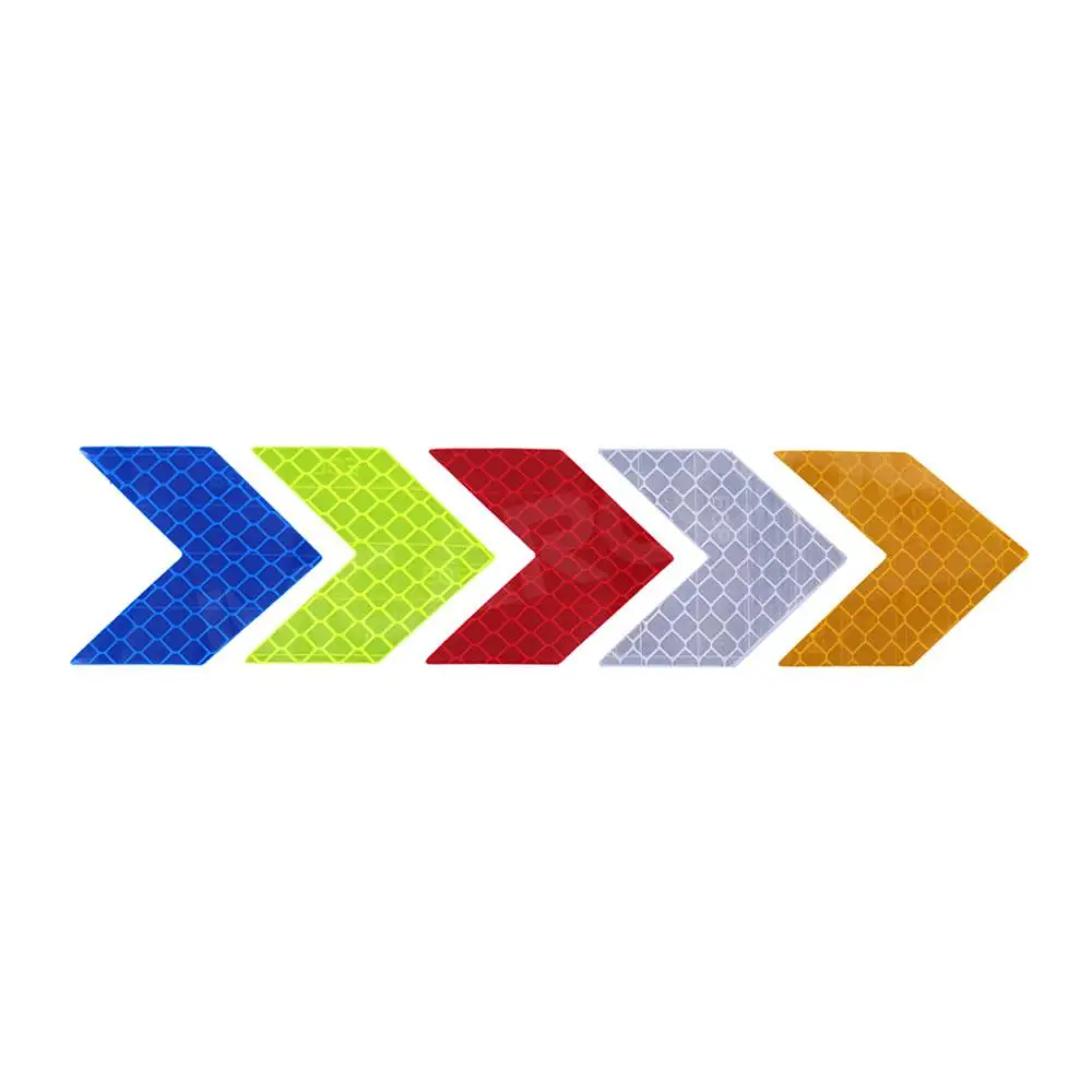 Reflective Tape 10PCS Arrow Reflective Adhesive Tape Sticker Decal Safety Caution Warning For Truck Motorcycle Bicycle Moulding
