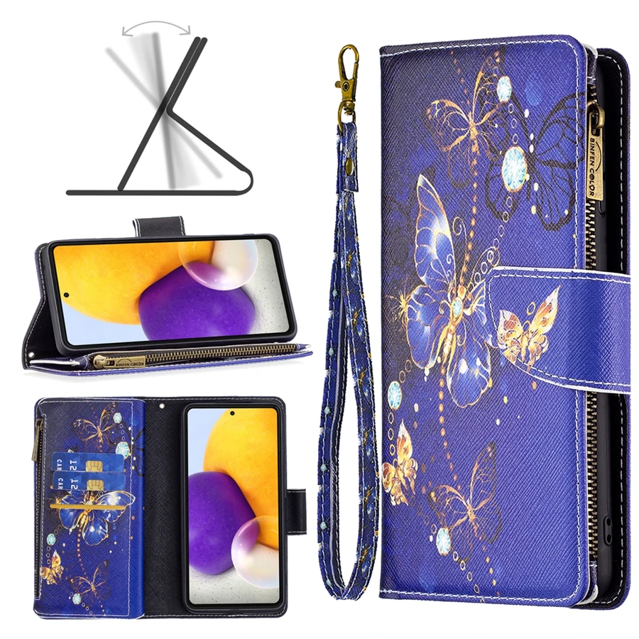 Colorful PU Leather Zipper Wallet Case