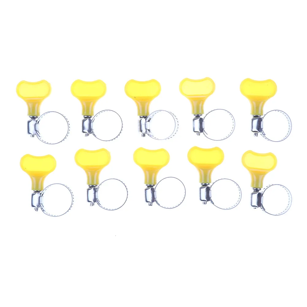 American Type Hose Clamps 10pcs with handle Stainless steel hose Hoop Pipe Clips