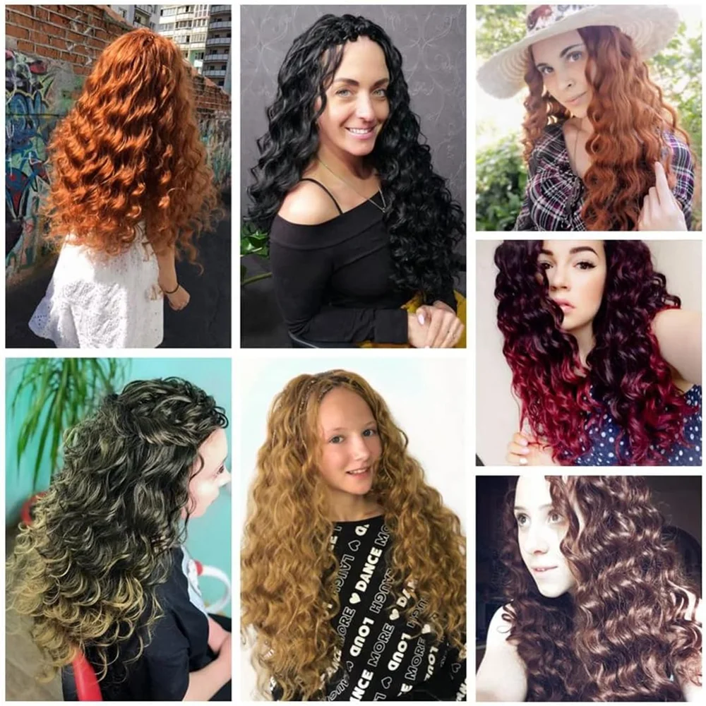 Synthetic Deep Wave Bulk Hair For Braiding 22Inch Curly Ombre Brown Blonde Daily Extensions No Weft Faux Braiding Hair For Women