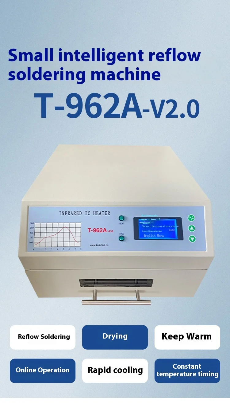 Newest T-962A V2.0 Infrared IC Heater T962A Desktop Reflow Oven BGA SMD SMT Rewo