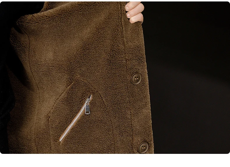 Double -sided Wear Winter Jacket Men Granular Velvet Splicing Slim Abrigo Largo Hombre Solid Color Coat Long Warm Jacket Mallzona