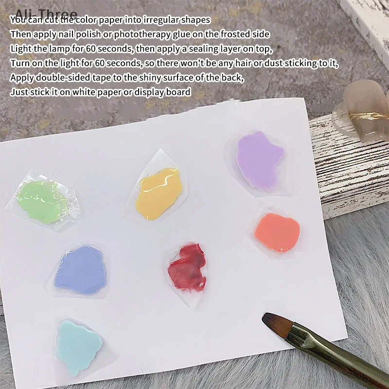 200개 네일 젤 팔레트 아트 페인팅 도구 재사용 가능 방수 양면 사용 가능 네일 폴리시 컬러 팔레트