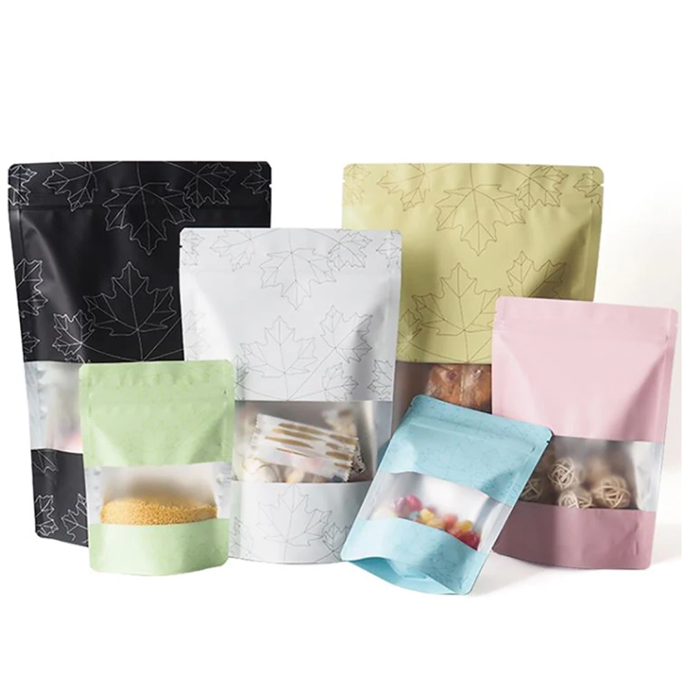 

100pcs Custom Digital Printing Matte Ziplock Packaging Stand Up Pouches Resealable Plastic Snack Food Tea Bolsa Snack Mylar Bags