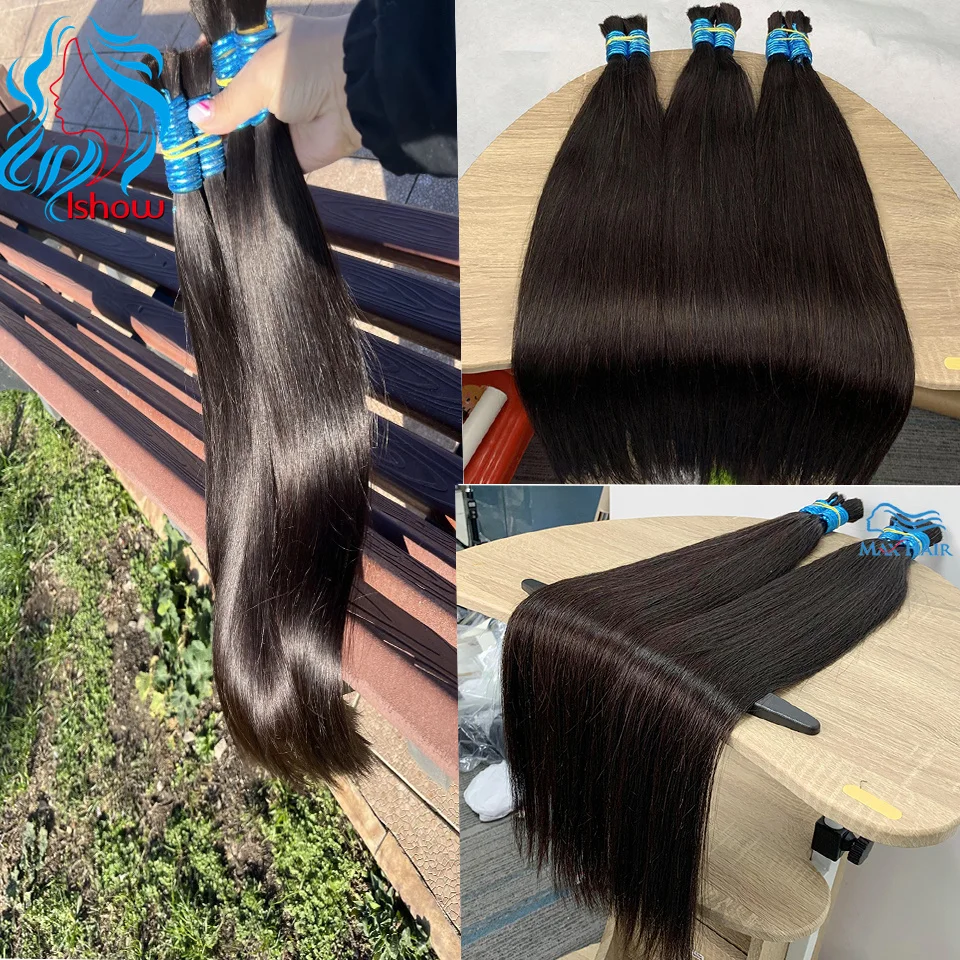 

Indian Hair Bulk Extensions Raw Virgin Straight Bulk Hair For Braiding 100% Unprocessed No Weft Human Hair Beauty Salon Use 100g