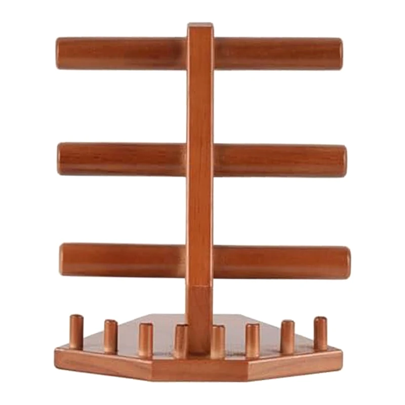 

Wooden Bracelet Holder Jewelry Stand Brown 3 Tier Bangle Rack Bracelet Display Stand For Lady Bathroom Store Bedroom Easy To Use