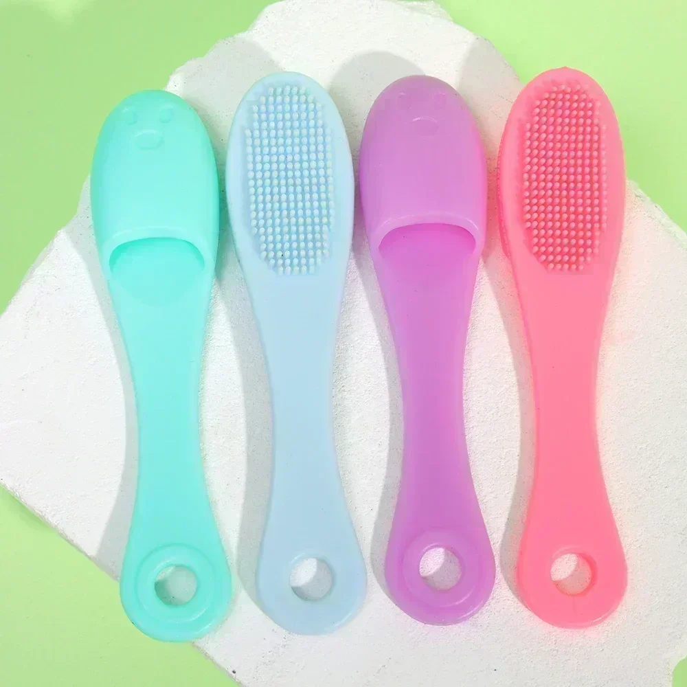 facial cleansing brush acne and blackhead removal tools facial cleanser massager 2PCS Silicone Nose Brush Facial Pore Cleaner Portable Blackhead Double-sided Massage Brushes Cleaning Tool Facial Nasal Scrub