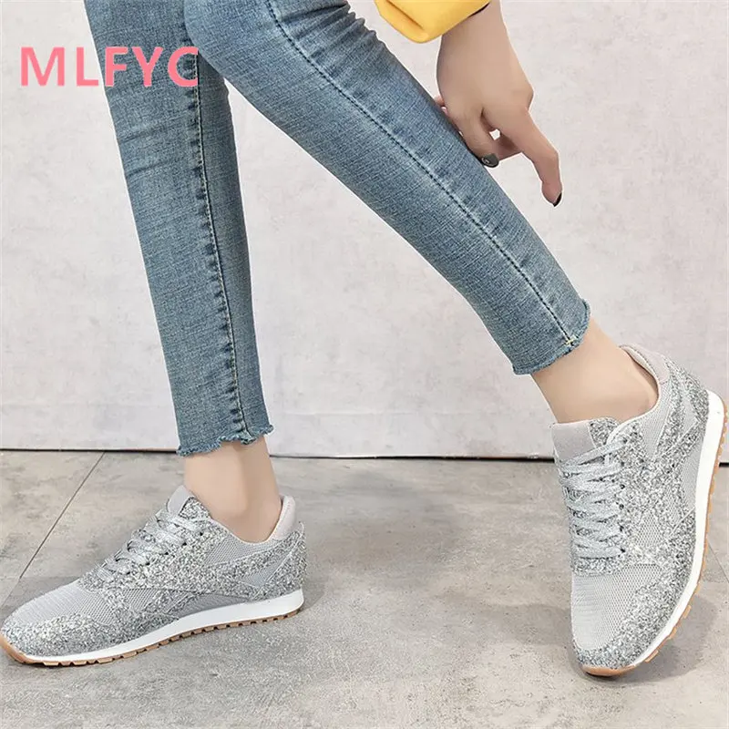 sneakers casual shoes 2023 autumn new breathable rhinestone thick soled student shoes fashionable comfortable flat shoes