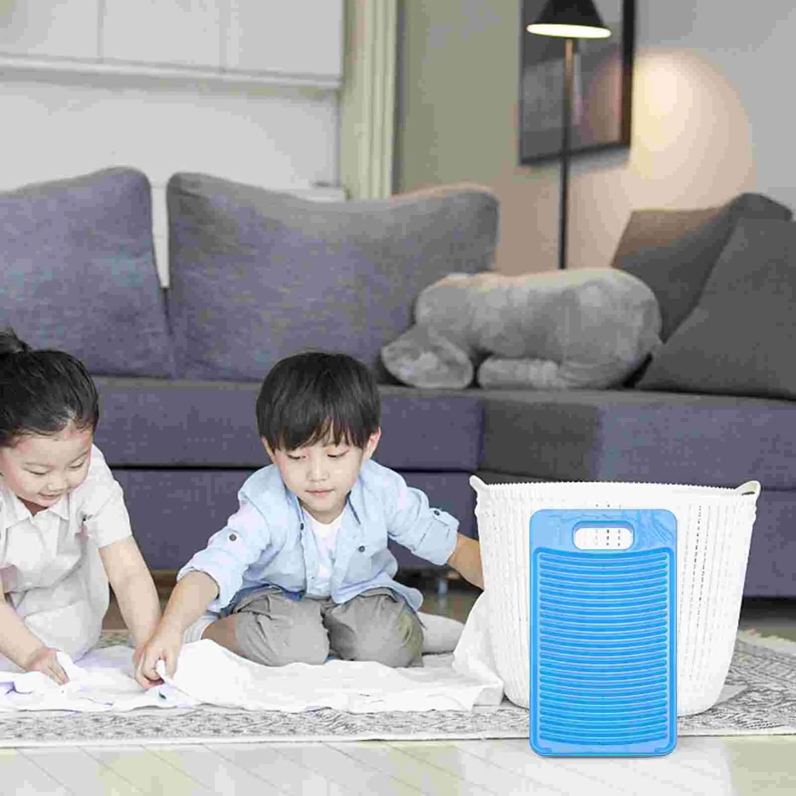 

Non-Slip Washing Washboard Laundry Washing Plate Plastic Home Washing Scrubbing Board Creative Laundry Washboard For Home (Blue)