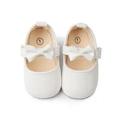 Elegant Baby Girl Bowknot Dress Shoes with Soft Sole - 13 (WHITE)