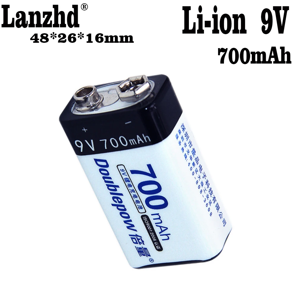 

1-10pcs 9V 6F22 700mAh Rechargeable Li-ion Battery For Detector Alarm Interphone Kids Toys Fire Alarms multimeter
