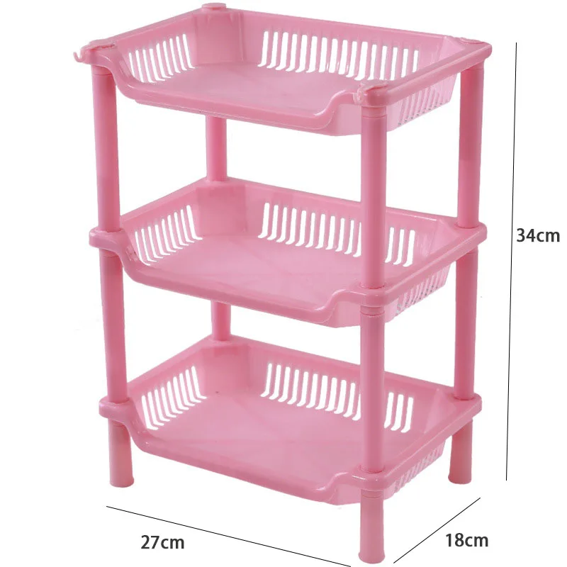 3-Layers Kitchen Storage Rack Shelve Plastic Assembled Sundries