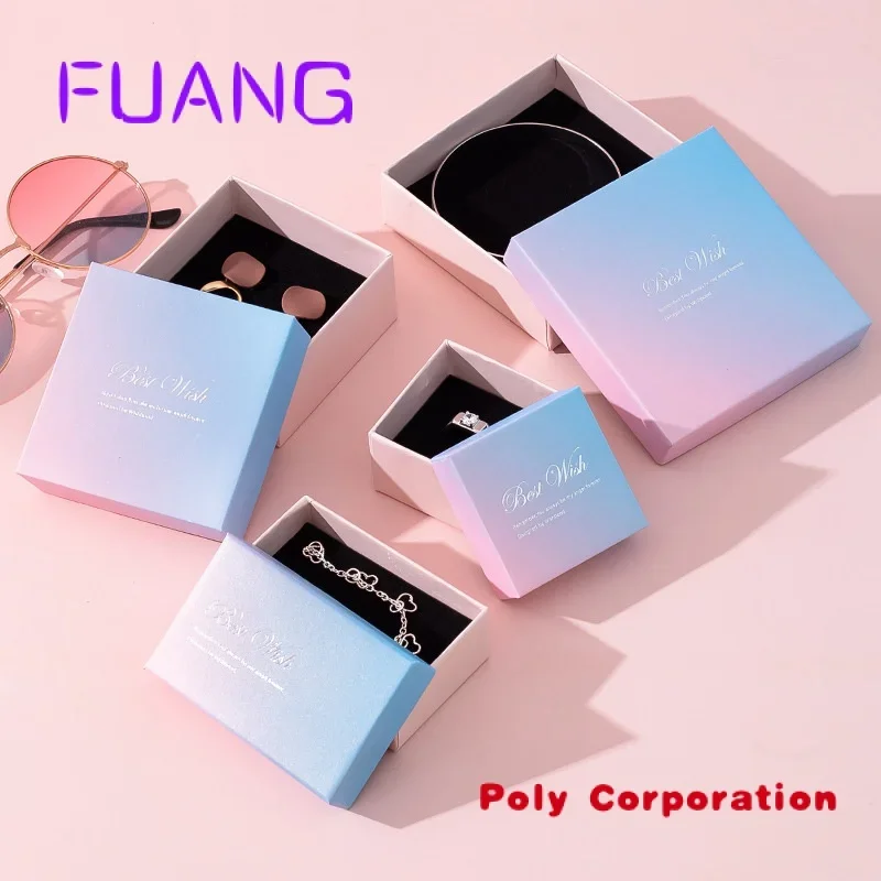 

Custom wholesale pink jewelry carton ring earrings necklace packaging bracelet jewelry packaging boxpacking box for small Busin