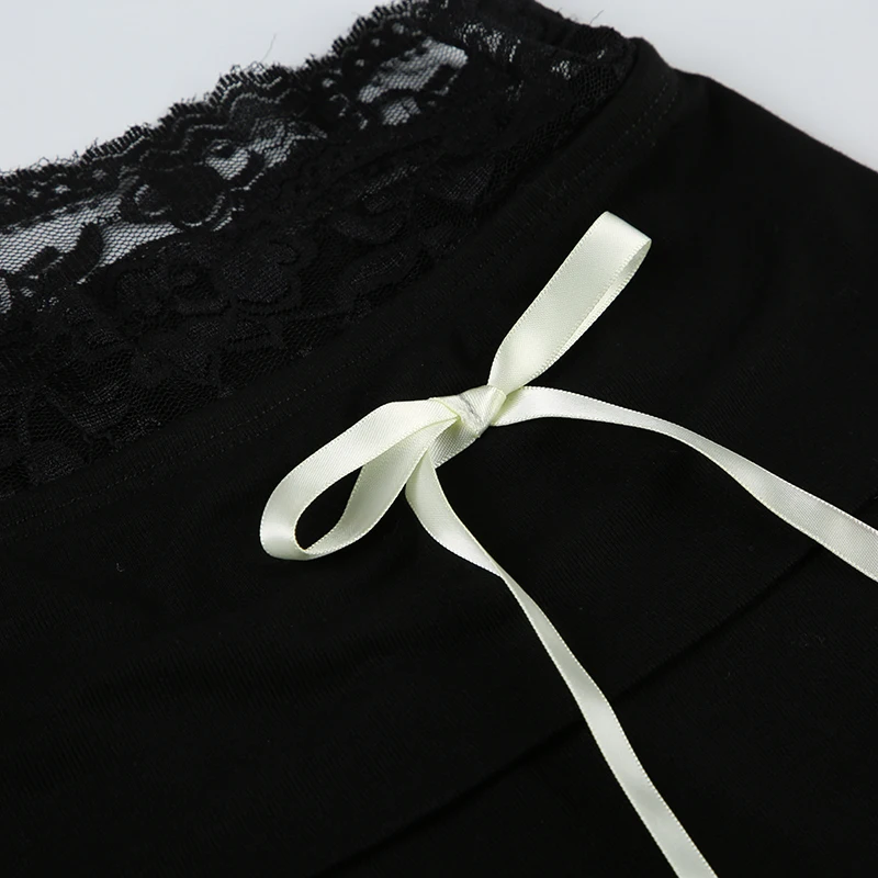Solid Lace Trim High Waist Flared Pants Hotsweet Y2k Women s Trendy Basic Fashion Trousers Casual