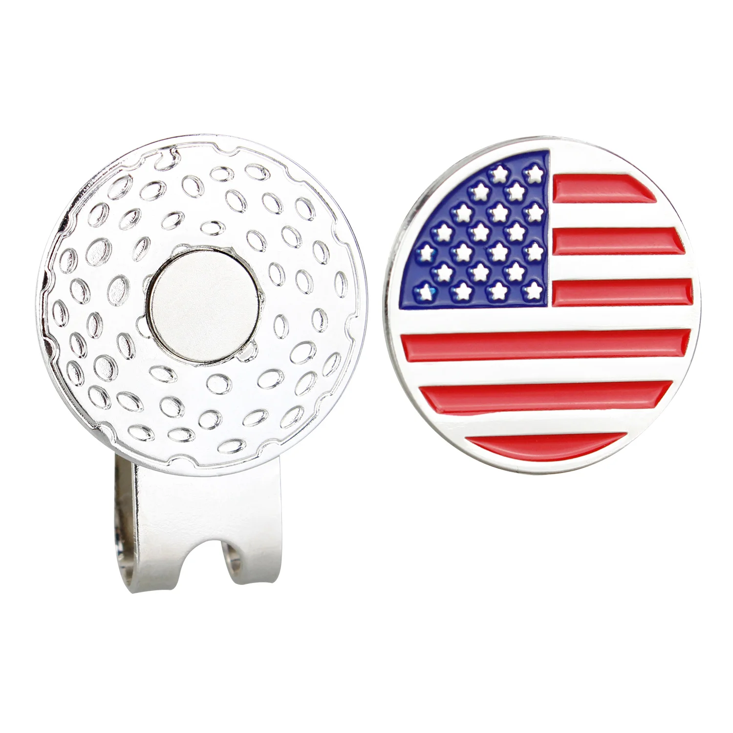 6pcs/Pack Golf Ball Marker Clip Silicone Ball Marker Holder with Magnetic Attach to Your Pocket Edge & Belt & Clothes Great Gift