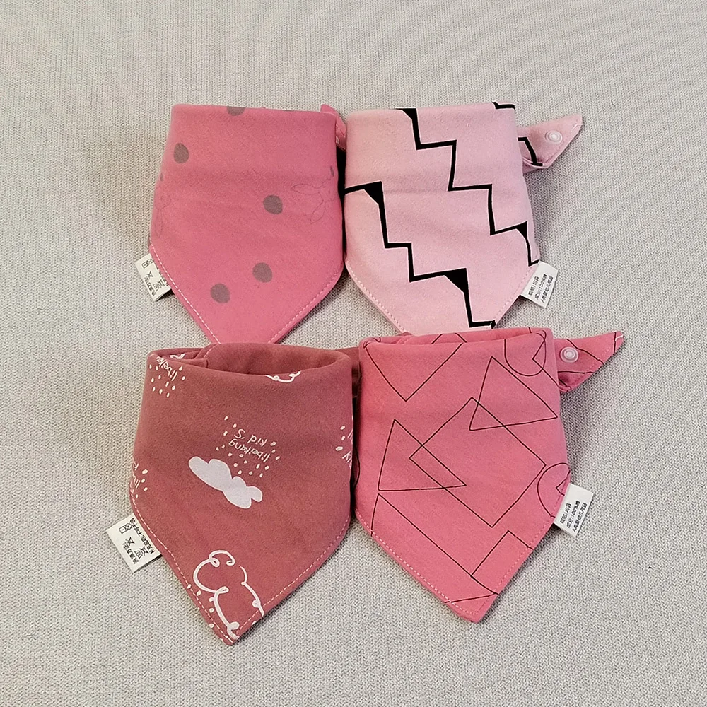 4 Pieces Baby Bibs Cotton Triangle Soft Teething Saliva Towel Burp Cloth Newborn Bandana Bib Baby Eating Accessories Wholesale 6
