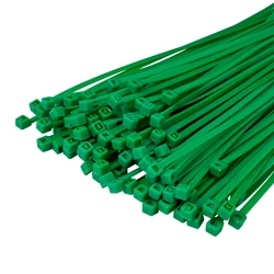 Multicolor Self - Locking Nylon Cable Ties - 3x200mm Plastic Wire Bundling Loops (Green)