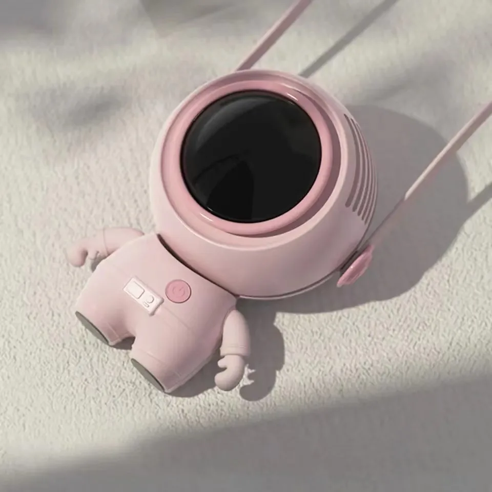 휴대용 선풍기 우주 비행사 조용한 소형 USB 충전식 미니 넥 선풍기, 학생 기숙사 사무실 야외 선풍기 공급 장치