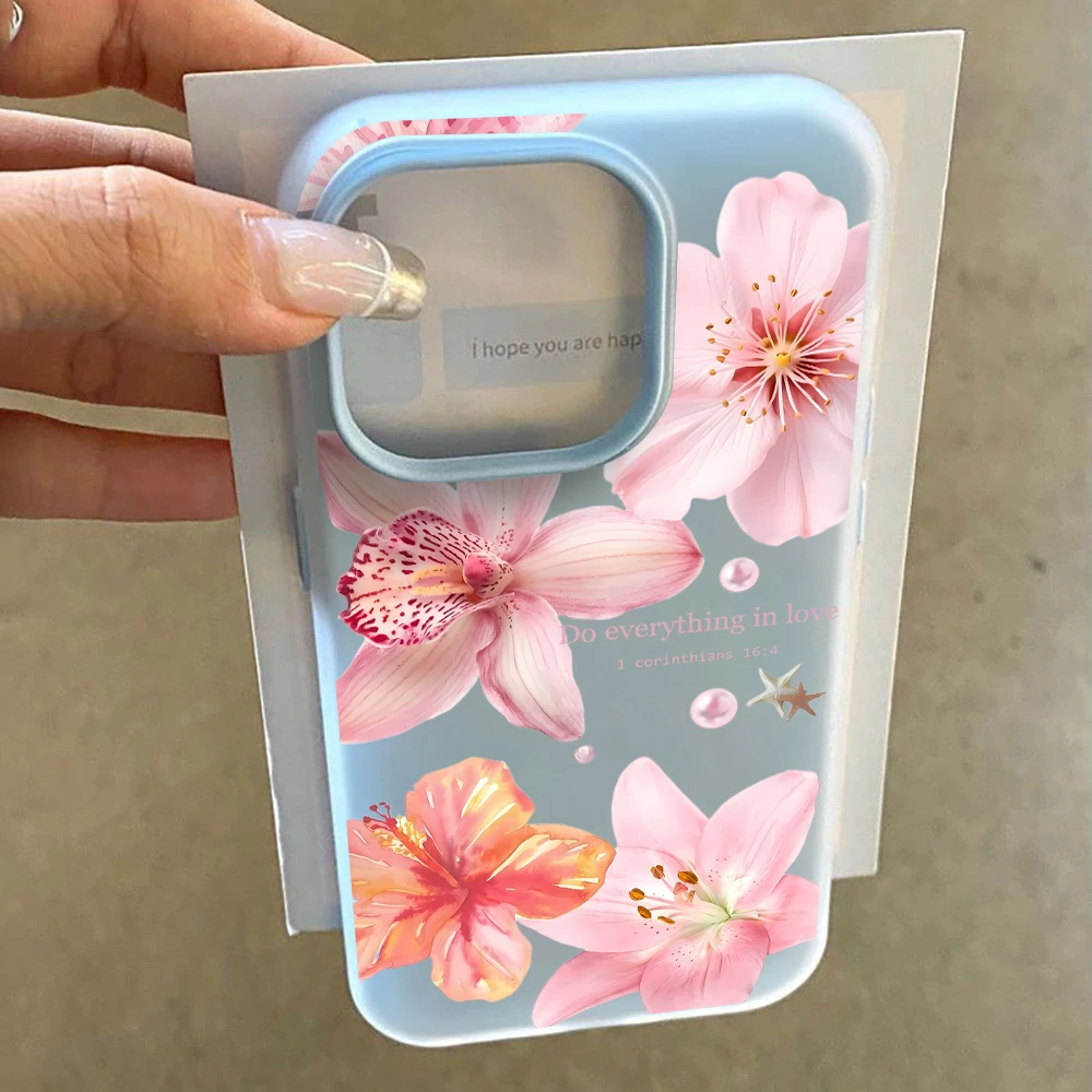 Pink Lily Flower Shockproof Phone Case - Elegant and Durable Cover